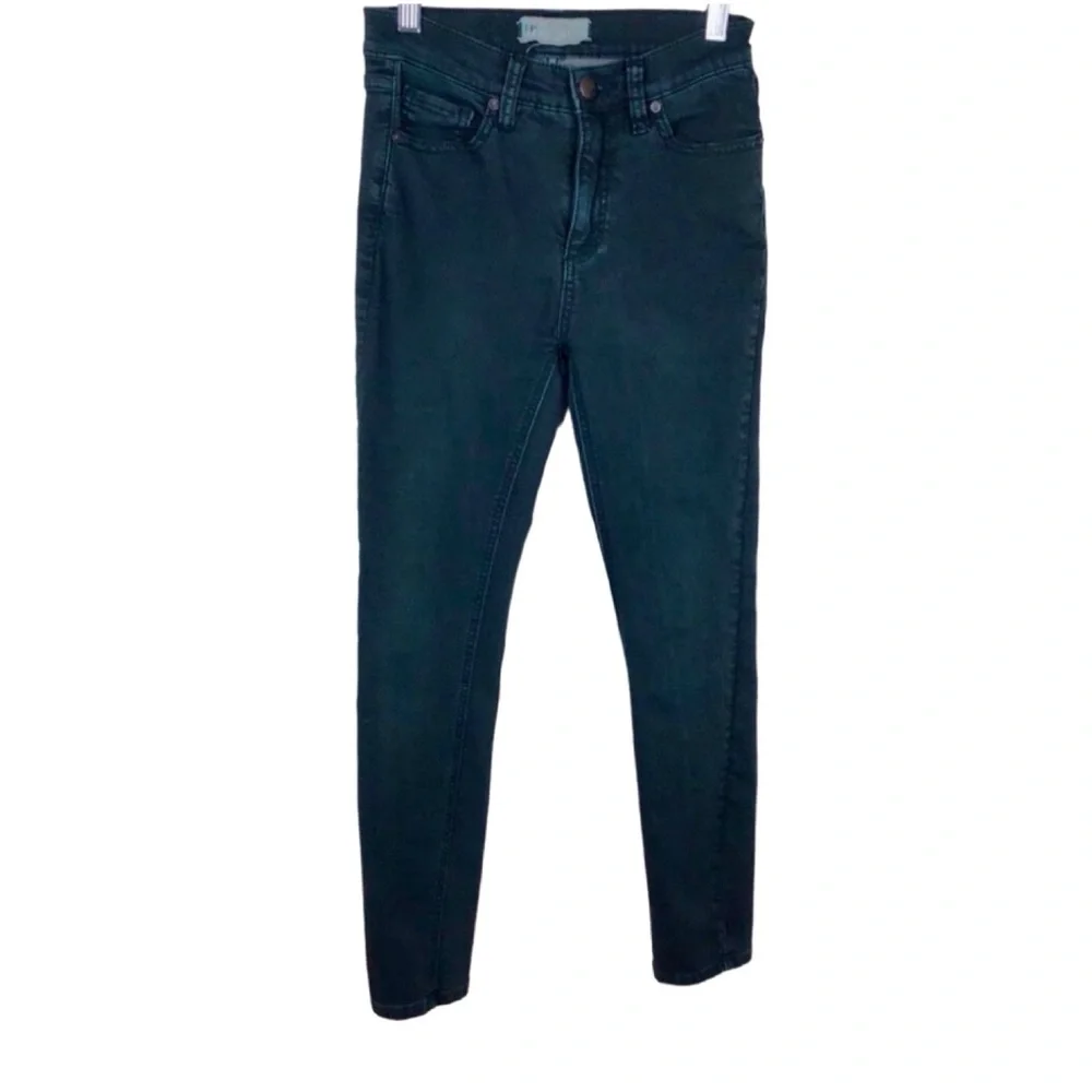 Free People Dark Green Straight Jeans (Size: 25W)